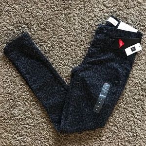 GAP Animal Print Legging Zip Front NWT Black Leopard Print High Stretch Skinny